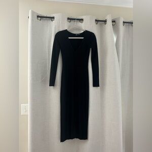 Elegant Black Long Sleeve Dress